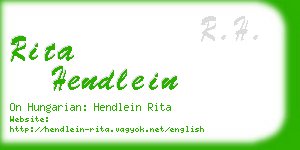 rita hendlein business card